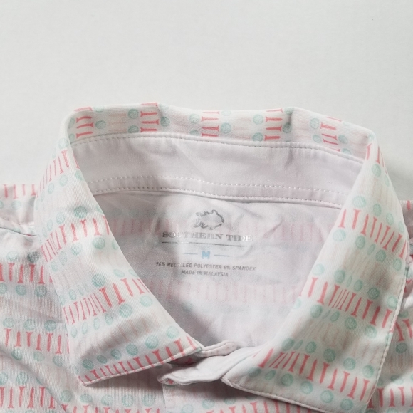 Southern Tide Performance Polo Shirt Mens Medium M Golf Stretch Loud - Picture 6 of 11